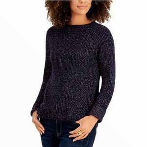 Nwt Style & Co Women's Plus Size 1X Pointelle Sweater Top Purple